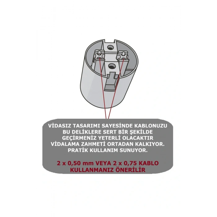 Sıva Üstü Duy E27 Vidasız Geçmeli Donanma Duyu Bakalit Siyah (250V-4A) 5 Adet