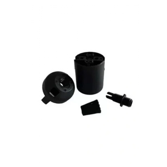 İtalyan Tip E27 Duy Vidasız Geçmeli Düz Bakalit Siyah (250V-4A) 5 Adet