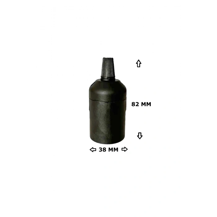 İtalyan Tip E27 Duy Vidasız Geçmeli Düz Bakalit Siyah (250V-4A) 5 Adet
