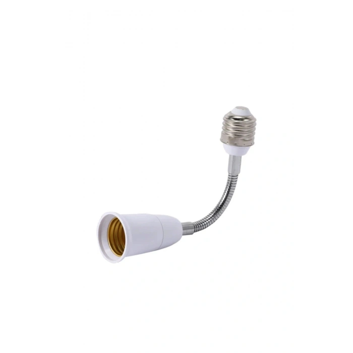 Metal Spiral Kıvrımlı E27 den E27 ye Duy Uzatma Plastik (17 CM) 20W