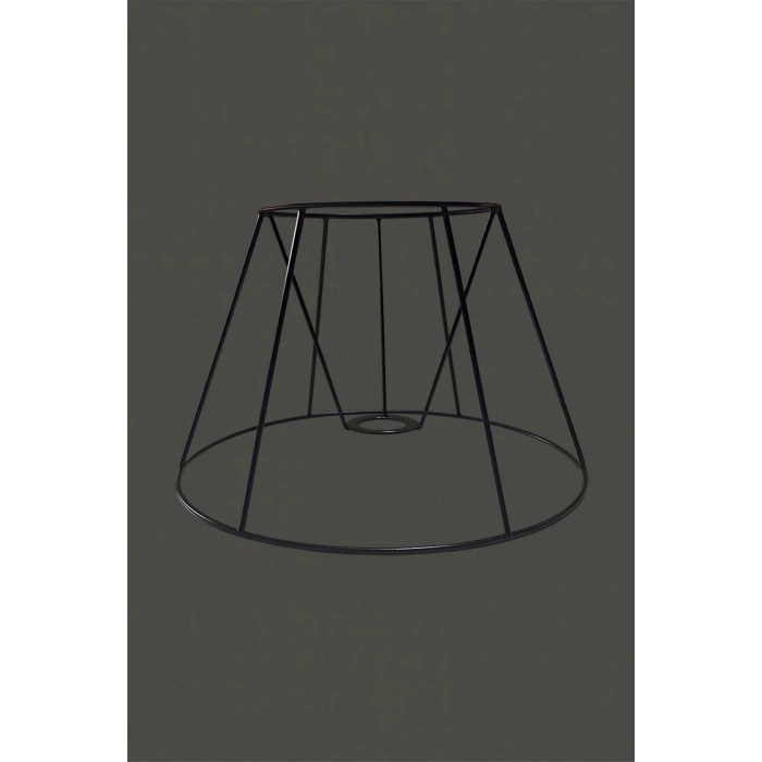 Konik Abajur Teli , İskeleti Siyah Statik Boyalı E27 (30 Cm)