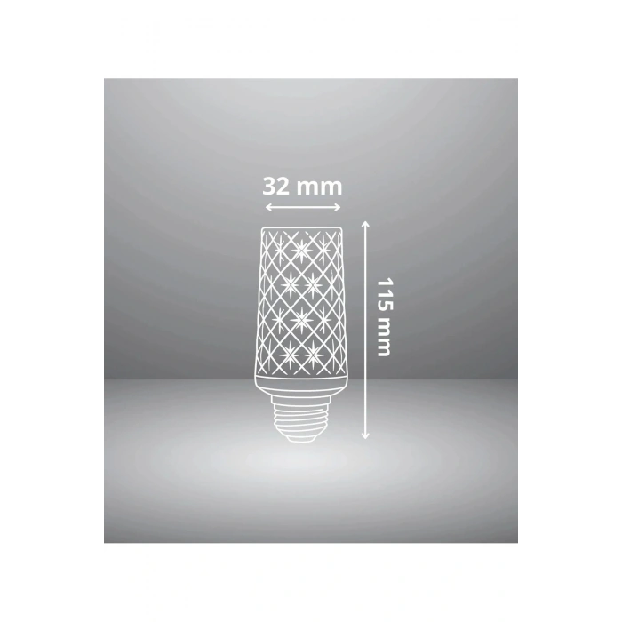 15W Dekoratif Kristal Ampul E27 Led Uzun (Gün Işığı 4000K) (1600 Lümen)