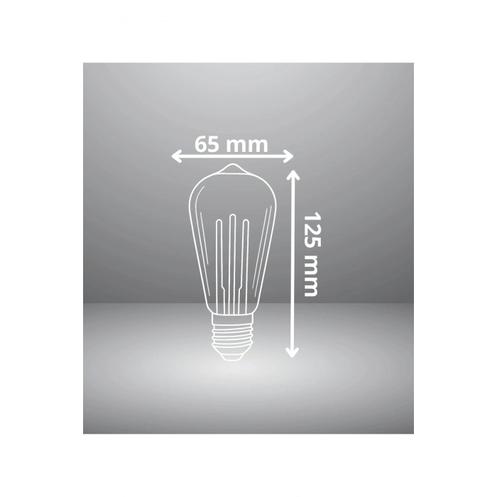 Çizgili Armut Tasarım E27 Rustik Ampul Vintage Amber 2700K (4,5W - 500 Lümen)-(KIRILMAZ PLASTİK GÖVD