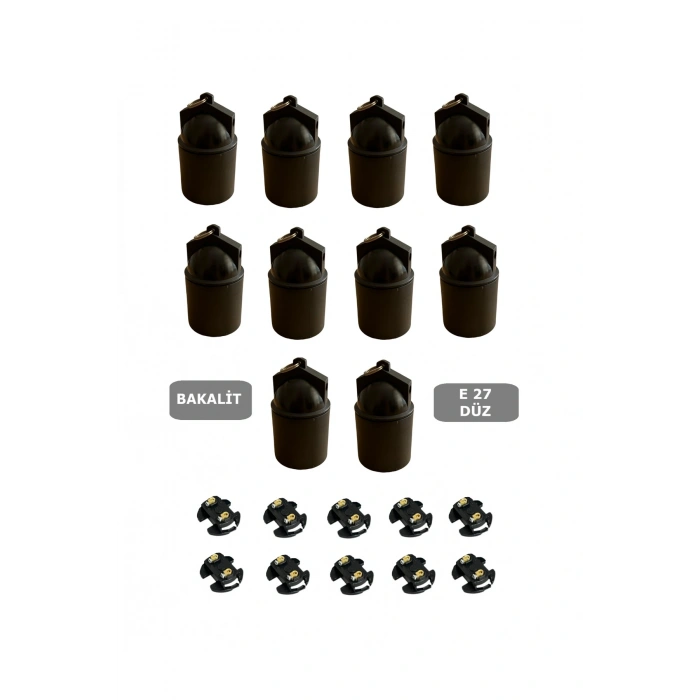 Bakalit Bahçe Duyu E27 Su Geçirmez Dış Mekan Vidalı Yağmur Duyu (250V-4A) 10 Adet