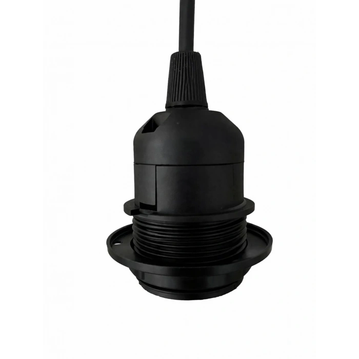 Sarkıt E27 Duy Takımı Yarım Dişli Avize Başlık Duyu Siyah 70cm Bakalit (1 Adet)