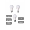 12W E27 Led Ampul 6500K Beyaz Işık (1080 Lümen) (3 Adet)