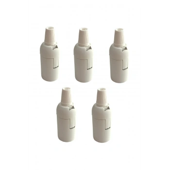 Italyan E14 Duy (MİNİ DUY) Bakalit Geçmeli Düz Duy Beyaz (250V-2A) 5 Adet