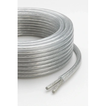 Şeffaf, Elektrik Kablosu (2x0,75 TTR Yuvarlak Tip) (TAM BAKIR Kalaylı) 3 Metre