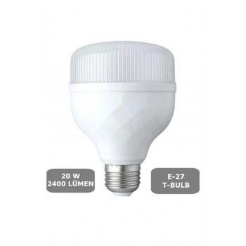 20W Torch Ampul E27 T-BULB Led Beyaz Renk 2400 Lümen