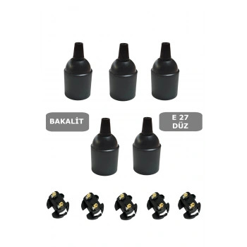 İtalyan E27 Duy - Vidalı Düz Duy (Bakalit) (250V 4A) 5 Adet