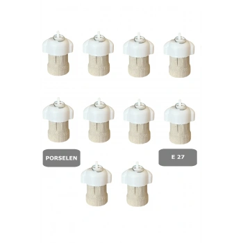 Porselen Bahçe Duyu E27 Su Geçirmez Dış Mekan Vidalı Yağmur Duyu (250V-4A) 10 Adet