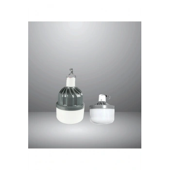 80 Watt Usb Şarjlı Kamp Ampulü - Kancalı Kamp Çadır Lambası 6500K (Teleskopik)