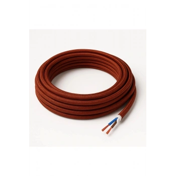 Dekoratif Kumaş Aydınlatma Elektrik Kablosu (2x0,50 TTR) (Simli Bakır) 1 Metre