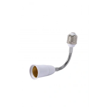 Metal Spiral Kıvrımlı E27 den E27 ye Duy Uzatma Plastik (17 CM) 20W