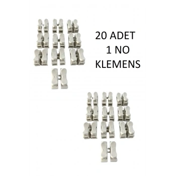 Klamens Vidasız Basmalı İkili 1 No (20 Adet) Beyaz