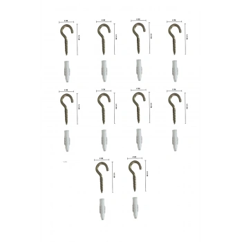 Piton Kanca Açık 20x80 (Boyut 20mm* 45mm) (Avize Tavan Bağlantısı, File Gerdirme vs. için) 10 adet