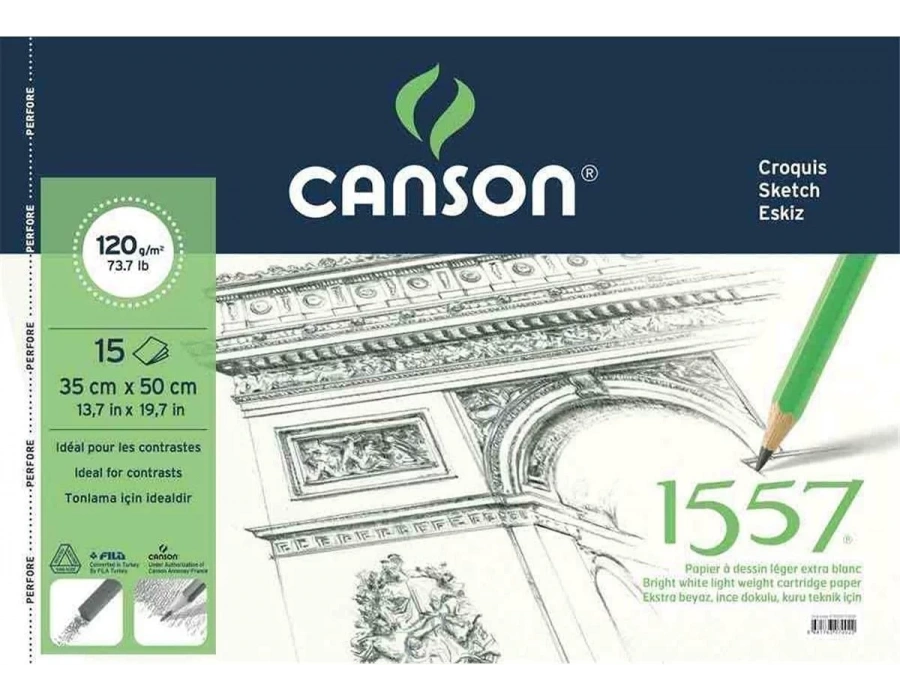 Canson 1557 Desen Çizim Defteri120 gr 35x50 15 yaprak eskiz