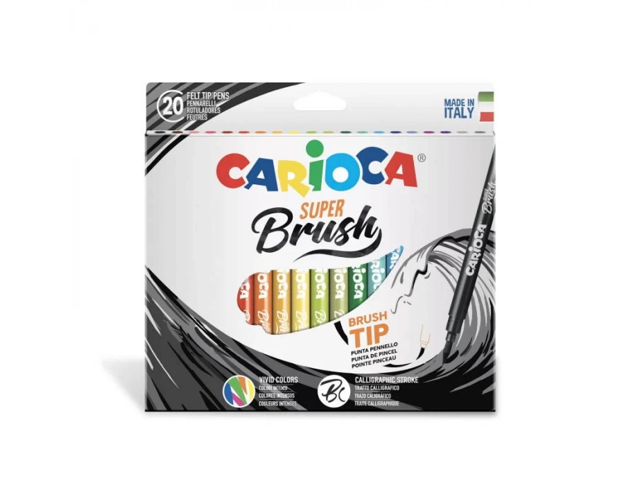 Carioca Süper Brush Keçeli Kalem 20li