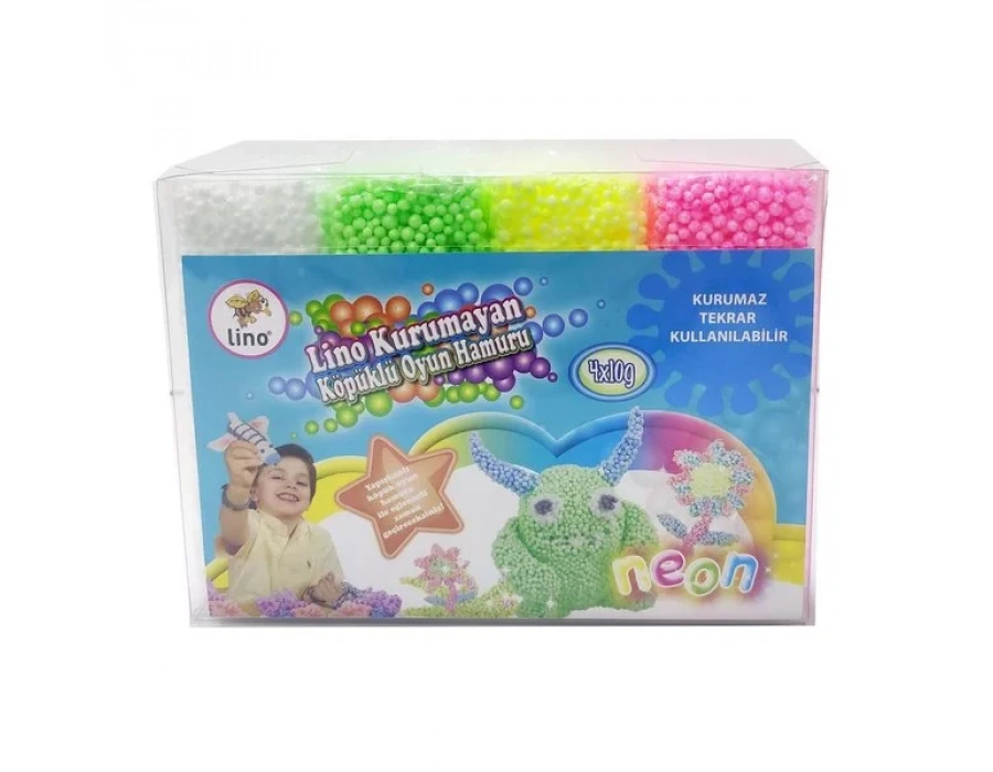 LİNO KURUMAYAN KÖPÜKLÜ OYUN HAMURU STANDI 10 GR. 4 lü