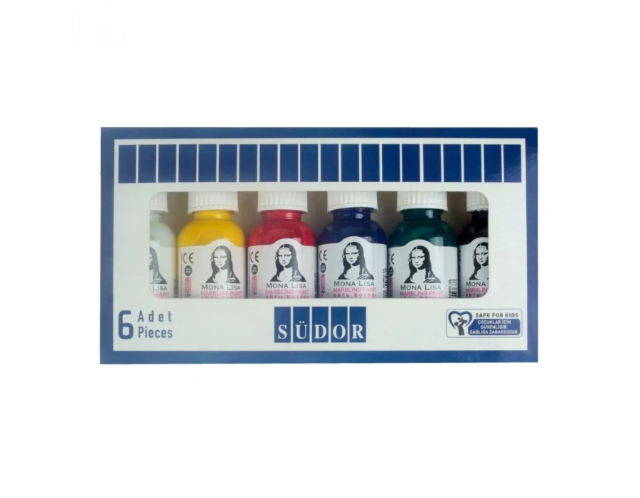 Südor Ebru Boyası Set 6x30ml Damlalıklı