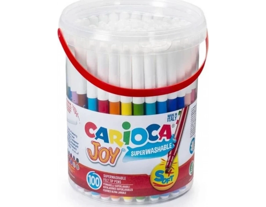 CARİOCA JOY SÜPER YIKANABİLİR KEÇELİ BOYA KALEMİ 100LÜ KOVA
