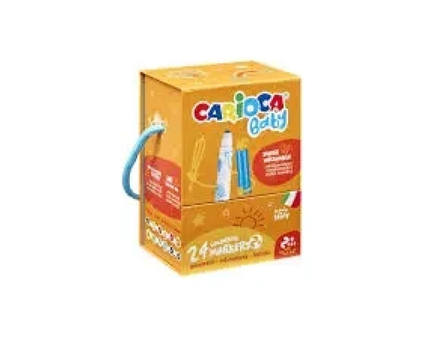 CARİOCA JUMBO BEBEK SÜPER YIKANABİLİR KEÇELİ BOYA KALEMİ 24LÜ 2+ YAŞ (SERT KUTU)