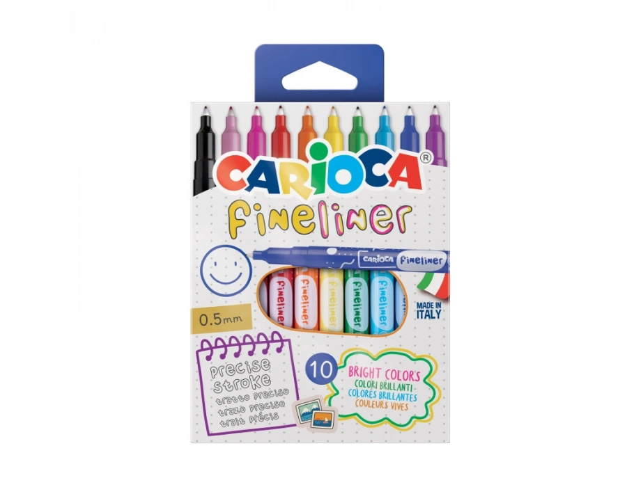 CARİOCA FINELINER İNCE UÇLU KEÇELİ KALEM 10LU