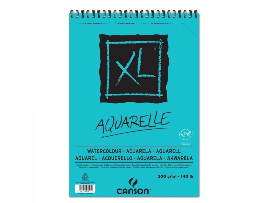Canson XL Aquarelle Sulu Boya Çizim Defteri A4 300gr 30yp Spiralli