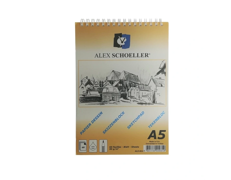 Alex Schoeller Sketch Pad Eskiz Defteri 90gr A5 60 Yaprak ALX-821