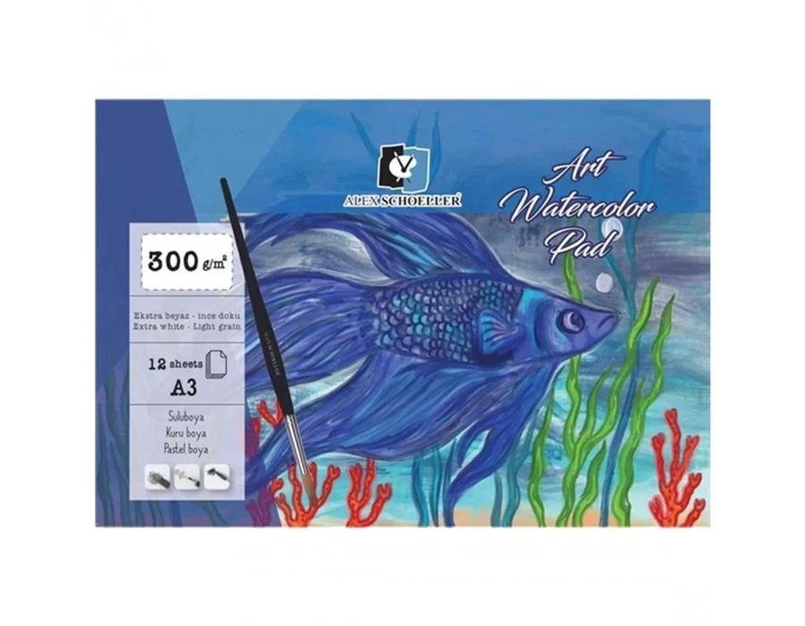 Alex Schoeller Art Suluboya Defteri 300gr A3 12 Yaprak ALX 0618