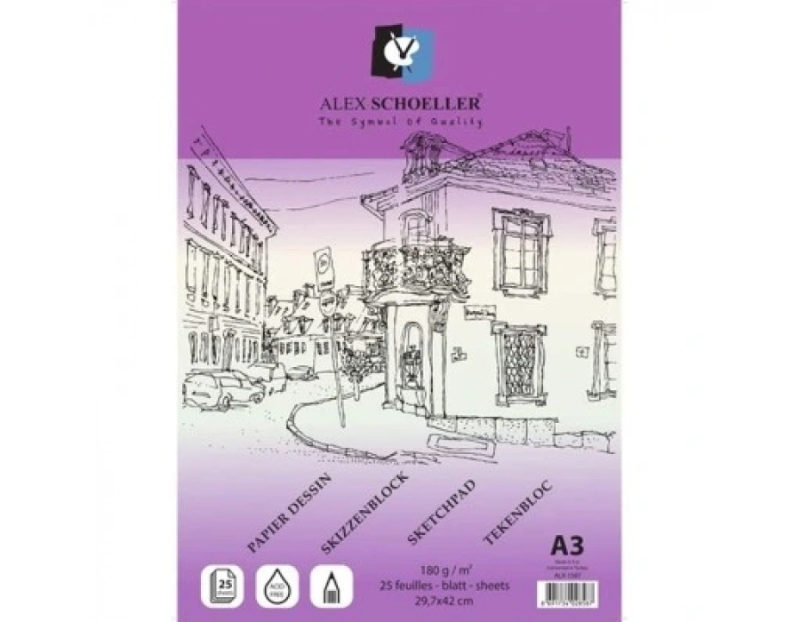 Alex Schoeller Eskiz Defteri 180gr A3 - 25li