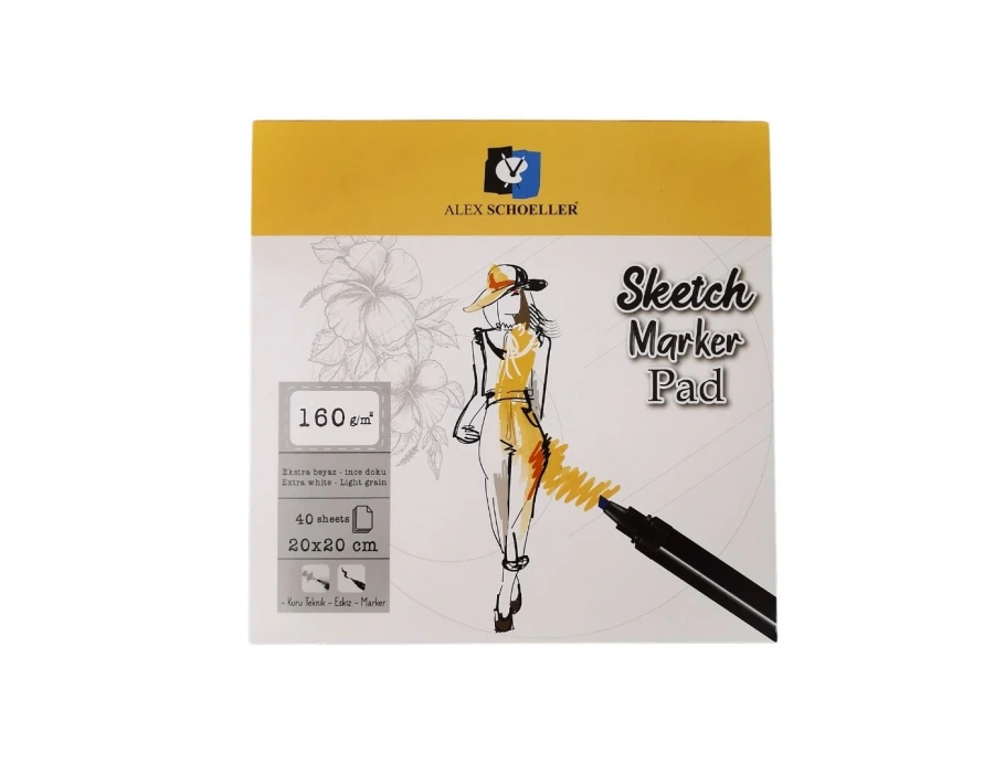 Alex Schoeller Sketch Book 20X20 Cm 160 Gr Dik Beyaz