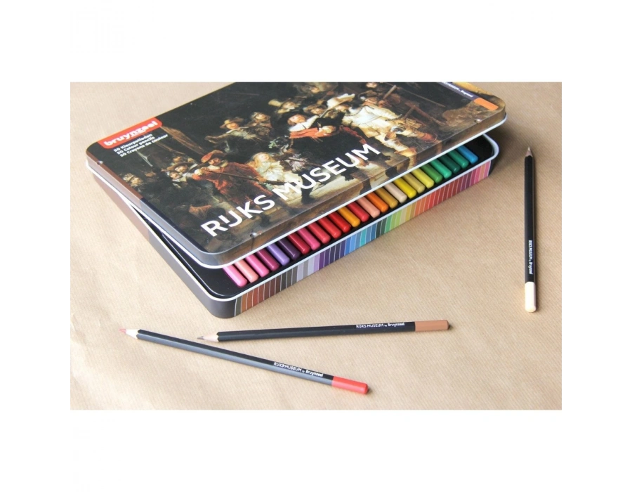 Bruynzeel Rijks Museum Kuru Boya Kalem Seti 50 Renk Night Watch Metal Kutu