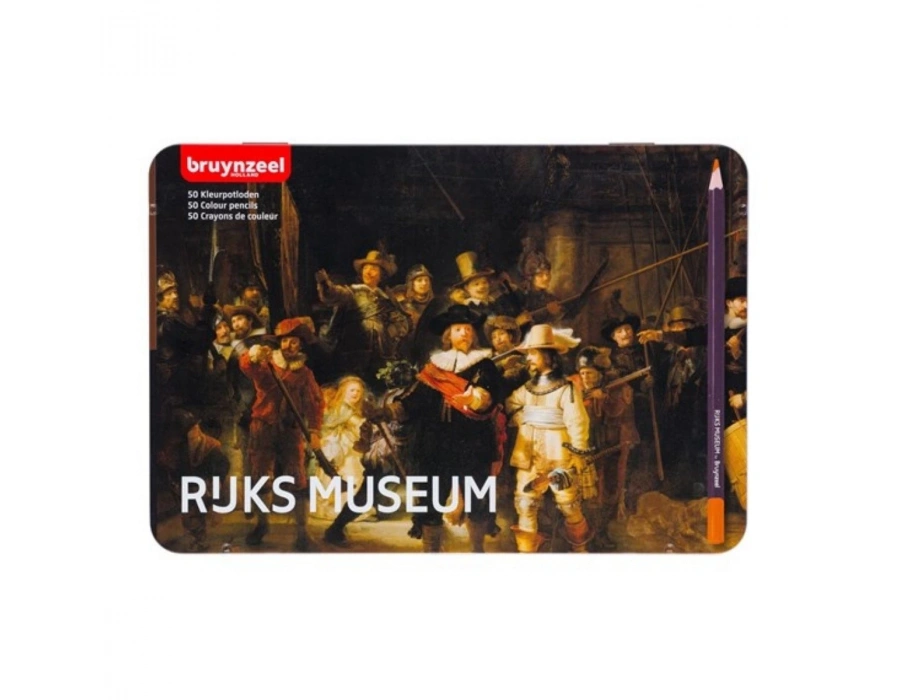 Bruynzeel Rijks Museum Kuru Boya Kalem Seti 50 Renk Night Watch Metal Kutu