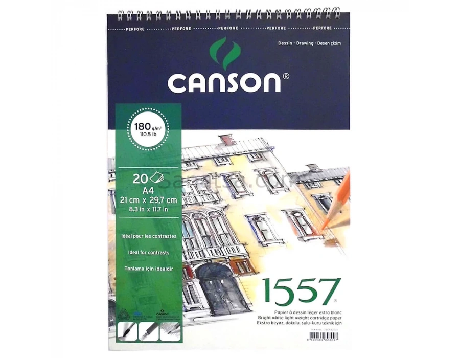 Canson 1557 Desen Çizim Defteri 180Gr. 20 Yaprak, A4
