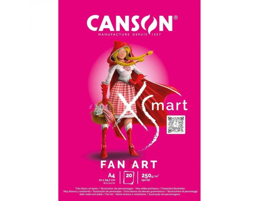 Canson Xsmart Fan Art Çizim Defteri A4 250 gr 20 yp