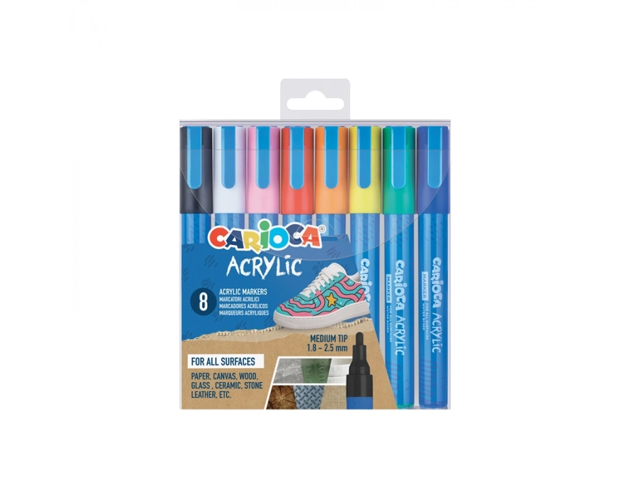 CARİOCA AKRİLİK PAİNT MARKER SU BAZLI BULLET UÇ 8Lİ