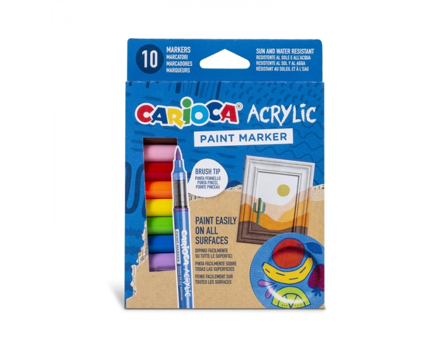 CARIOCA AKRİLİK PAİNT MARKER SU BAZLI FIRÇA UÇLU 2Lİ