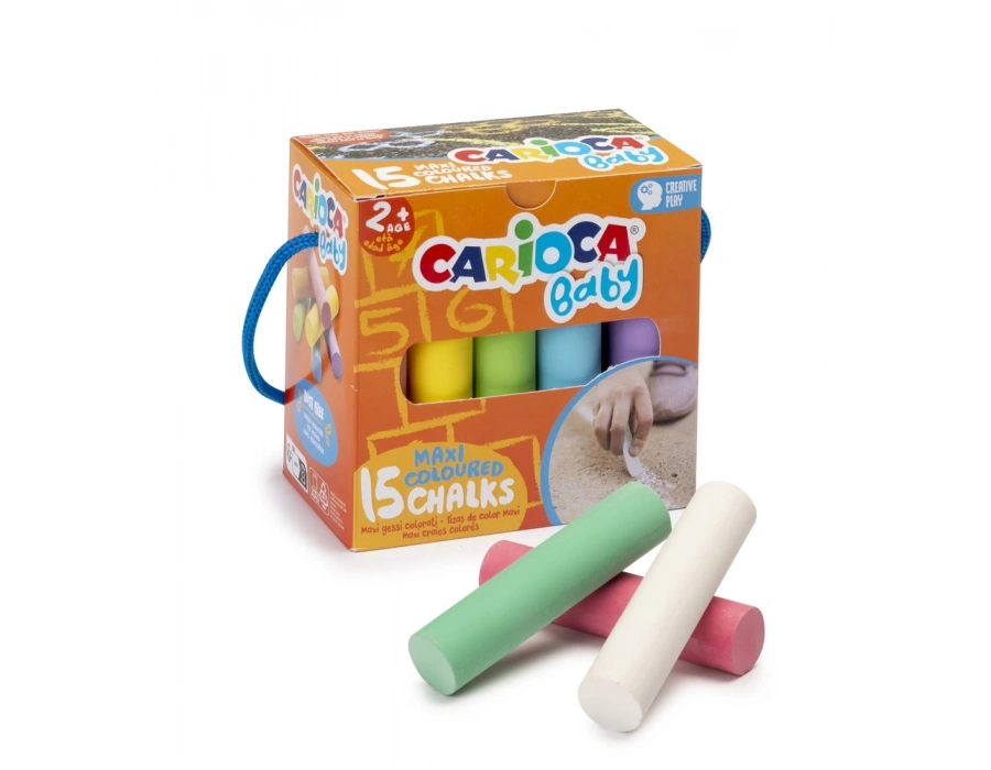 CARİOCA BEBEK JUMBO RENKLİ TEBEŞİR 15 parça 7 RENK  2+ YAŞ