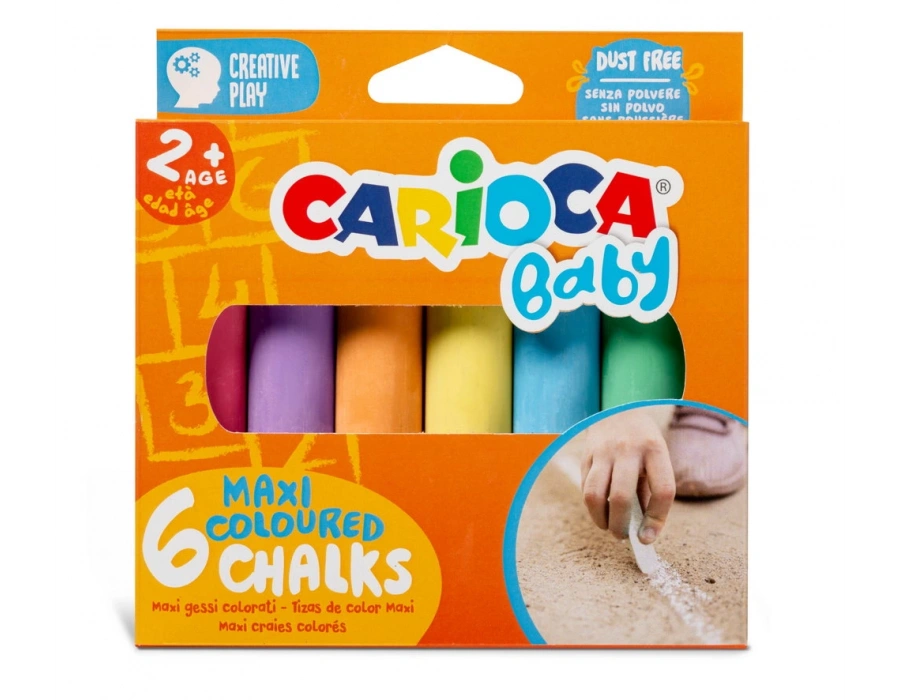 CARİOCA BEBEK JUMBO RENKLİ TEBEŞİR 6 RENK 6LI 2+ YAŞ