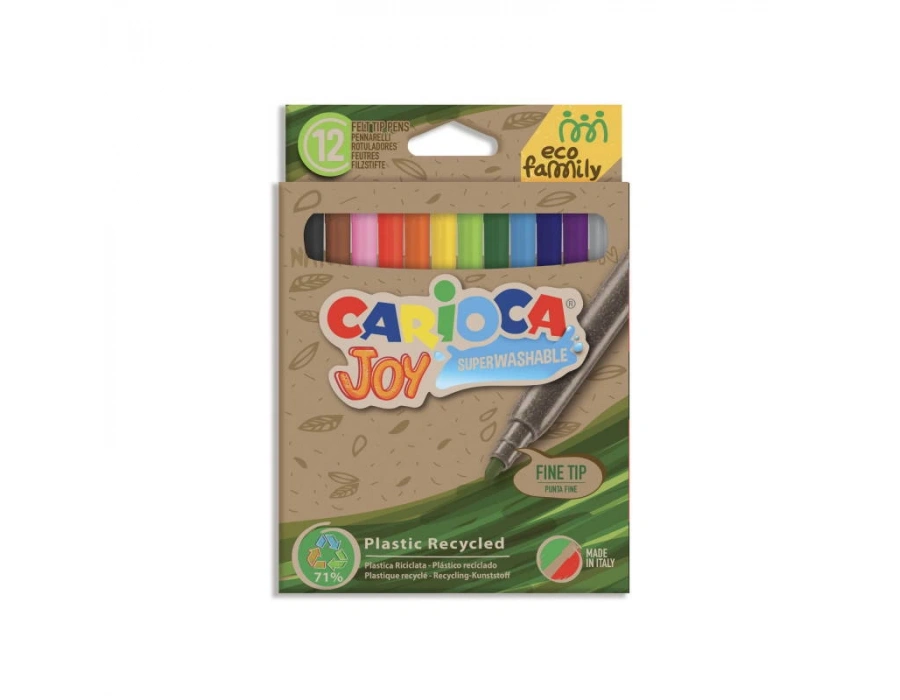 CARİOCA ECO FAMILY JOY SÜPER YIKANABİLİR KEÇELİ BOYA KALEMİ 12Lİ