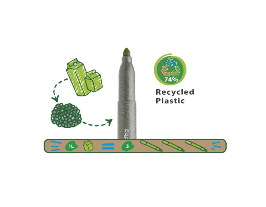 CARİOCA ECO FAMILY JUMBO SÜPER YIKANABİLİR KEÇELİ BOYA KALEMİ 12Lİ