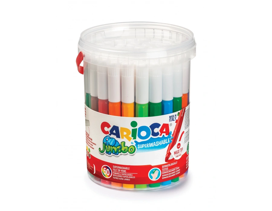 CARİOCA JUMBO SÜPER YIKANABİLİR KEÇELİ BOYA KALEMİ 50Lİ