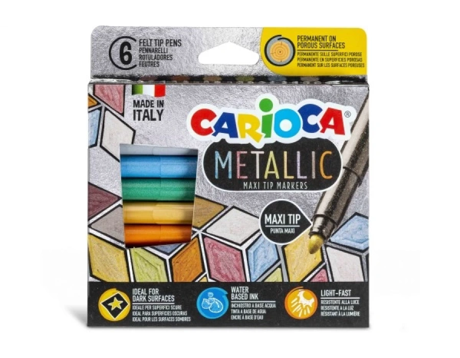 CARİOCA METALİK KEÇELİ KALEM 6 Lı