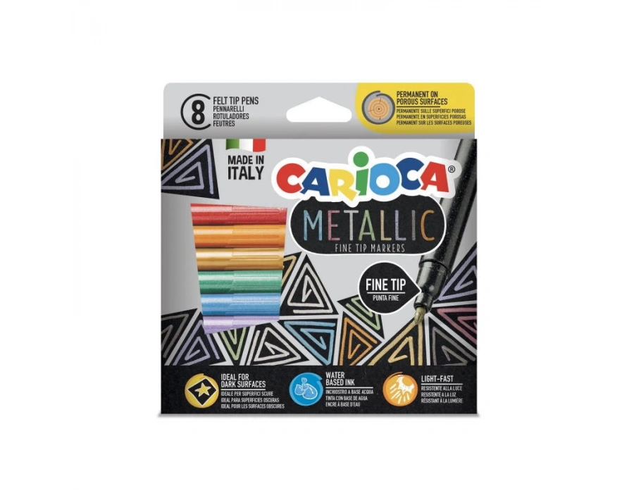CARİOCA METALİK KEÇELİ KALEM 8Lİ