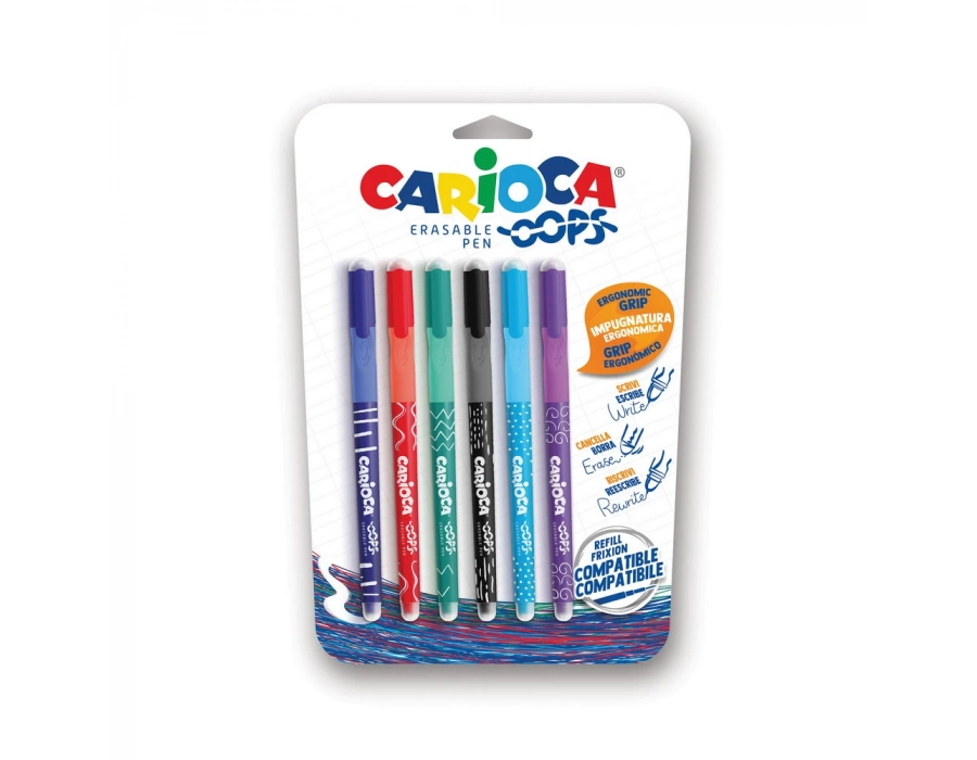 CARİOCA OOPS SİLİNEBİLİR TÜKENMEZ KALEM 6LI BLİSTERLİ