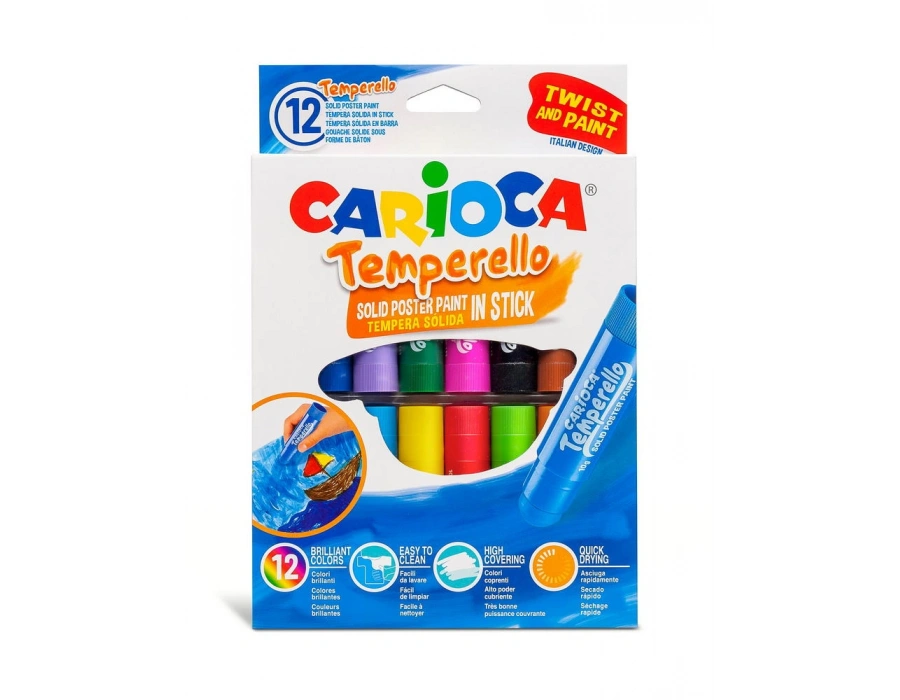 CARİOCA TEMPERELLO STICK POSTER BOYAMA KALEMİ 12Lİ