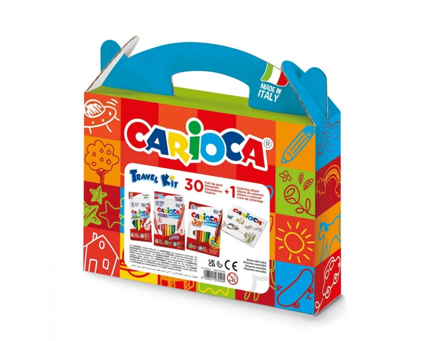 CARİOCA SÜPER YIKANABİLİR KEÇELİ KALEM SEYAHAT SETİ (40668-40614-41457+BOYAMA KİTABI)