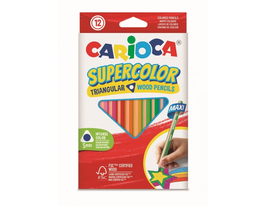 CARİOCA SUPERCOLOR MAXI ÜÇGEN KURU BOYA KALEMİ 12Lİ
