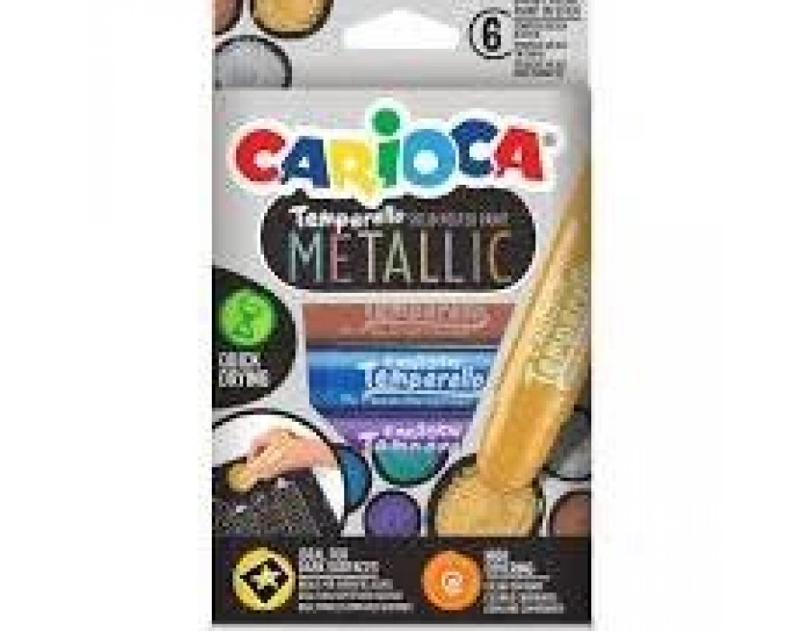 CARİOCA TEMPERELLO STICK POSTER BOYAMA KALEMİ METALİK 6LI
